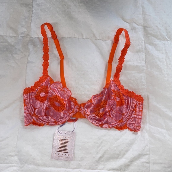 Savage X Fenty Other - NWT Savage x Fenty Perfect Poppies Unlined Lace Demi Bra